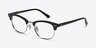 Sweet Janet Navy Silver AcetateEyeglass Frames from EyeBuyDirect, Angle View