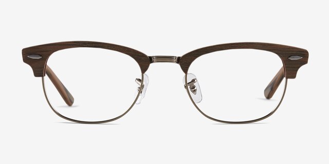 Sweet Jane Brown Wood-textureEyeglass Frames from EyeBuyDirect, Front View
