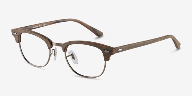Sweet Jane Brown Wood-textureEyeglass Frames from EyeBuyDirect, Angle View