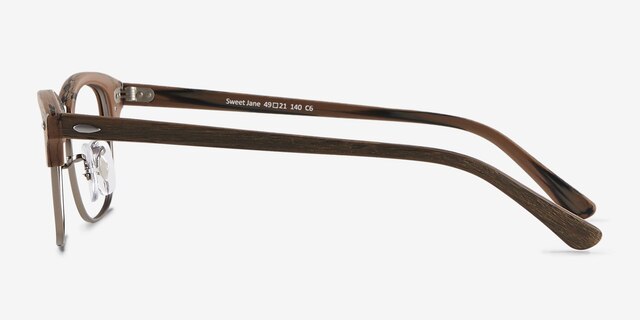 Sweet Jane Brown Wood-textureEyeglass Frames from EyeBuyDirect, Side View