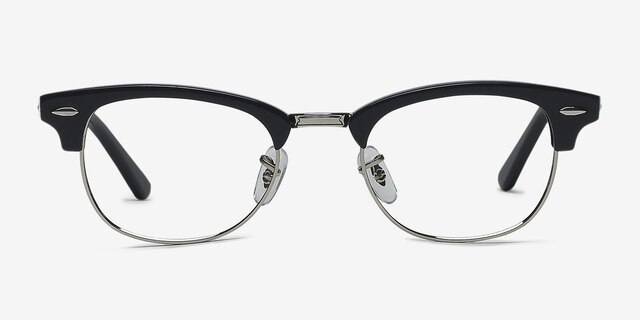 Sweet Jane Navy Silver AcetateEyeglass Frames from EyeBuyDirect, Front View