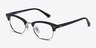 Sweet Jane Navy Silver AcetateEyeglass Frames from EyeBuyDirect, Angle View