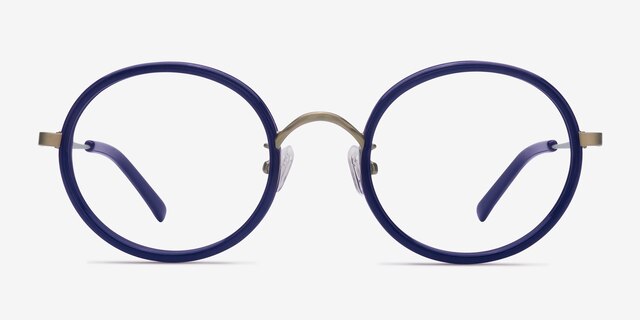 Gemini Navy AcetateEyeglass Frames from EyeBuyDirect, Front View