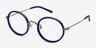 Gemini Navy AcetateEyeglass Frames from EyeBuyDirect, Angle View