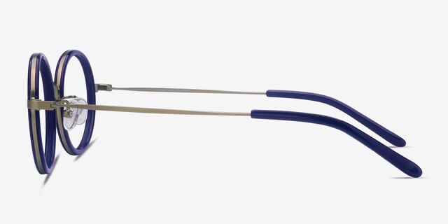 Gemini Navy AcetateEyeglass Frames from EyeBuyDirect, Side View