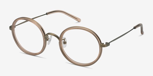 Gemini Light Brown AcétateMontures de lunettes de vue d'EyeBuyDirect, Vue d'Angle