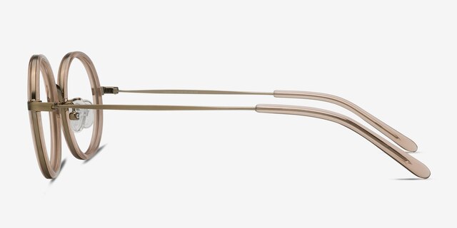 Gemini Light Brown AcétateMontures de lunettes de vue d'EyeBuyDirect, Vue de Côté