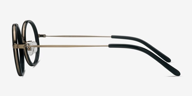 Gemini Black AcetateEyeglass Frames from EyeBuyDirect, Side View