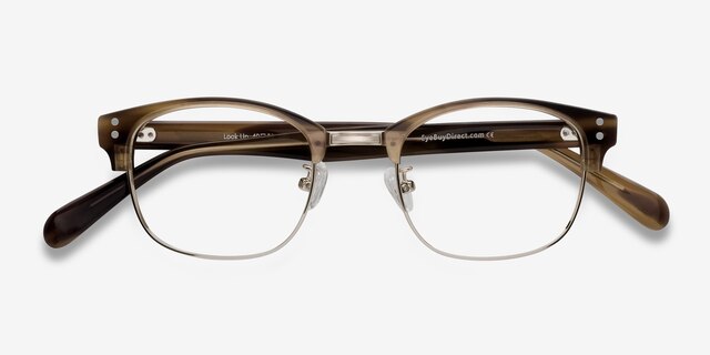 Look Up Brown AcetateEyeglass Frames from EyeBuyDirect, Closed View