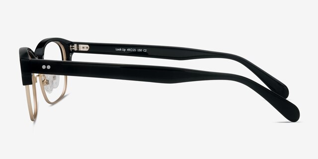 Look Up Black AcetateEyeglass Frames from EyeBuyDirect, Side View