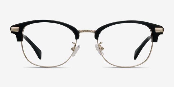 Kinjin Noir Acetate-metal Montures de lunettes de vue