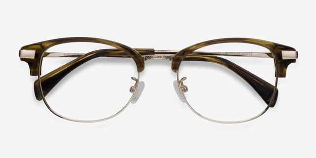 Kinjin Brown AcetateEyeglass Frames from EyeBuyDirect, Closed View