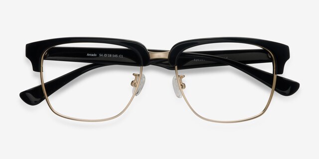 Arcade Black AcetateEyeglass Frames from EyeBuyDirect, Closed View