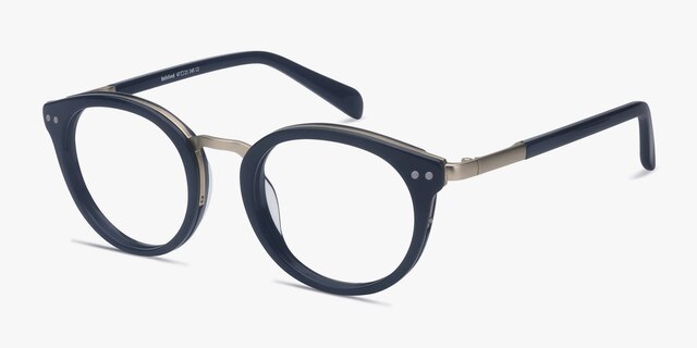 Bellefond Navy AcetateEyeglass Frames from EyeBuyDirect, Angle View