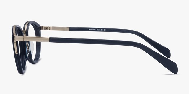 Bellefond Navy AcetateEyeglass Frames from EyeBuyDirect, Side View