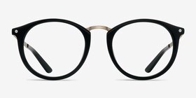 La Femme Noir Acétate Montures de lunettes de vue d'EyeBuyDirect, Vue de Face