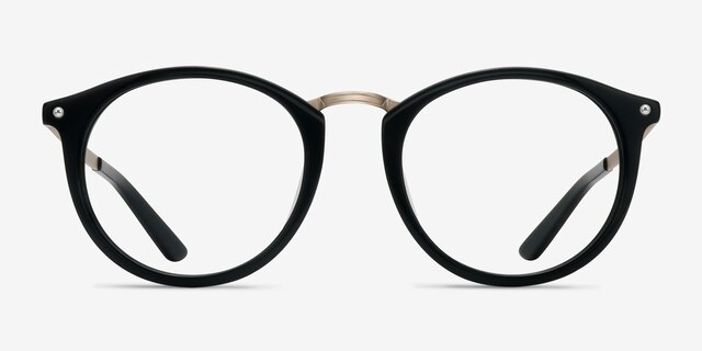 La Femme Noir AcétateMontures de lunettes de vue d'EyeBuyDirect, Vue de Face