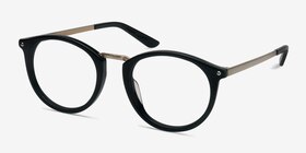 La Femme Noir Acétate Montures de lunettes de vue d'EyeBuyDirect, Vue d'Angle