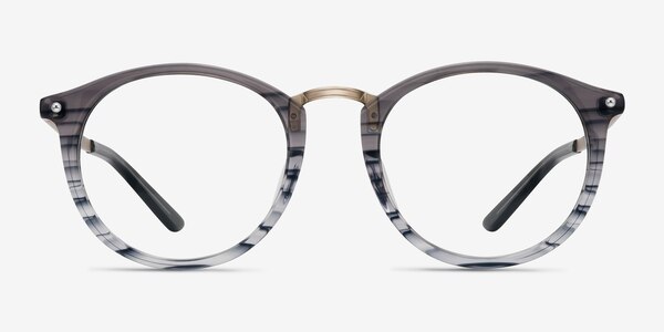 La Femme Gray Striped Acetate-metal Montures de lunettes de vue