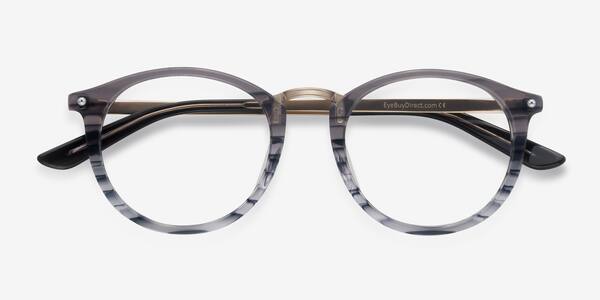 Gray Striped La Femme -  Acetate-metal Eyeglasses