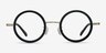 Roaring Noir Acetate-metalMontures de lunettes de vue d'EyeBuyDirect, Vue de Face