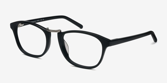 Tomorrow Black AcetateEyeglass Frames from EyeBuyDirect, Angle View