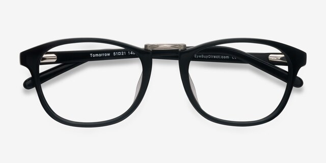 Tomorrow Black AcetateEyeglass Frames from EyeBuyDirect, Closed View
