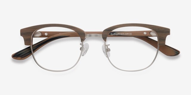 Bansai Walnut Wood-textureEyeglass Frames from EyeBuyDirect, Closed View