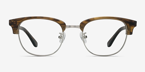 Bansai Brown Striped Acetate Eyeglass Frames