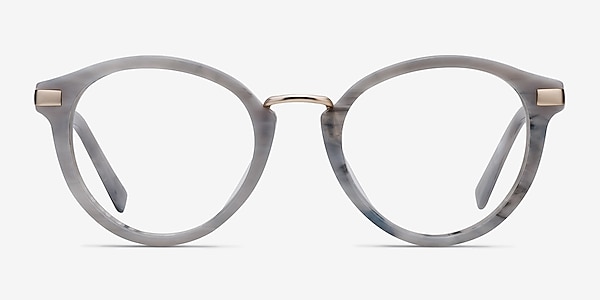 Yuke Light Gray Acetate-metal Montures de lunettes de vue