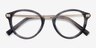 Yuke Gris foncé Acetate-metalMontures de lunettes de vue d'EyeBuyDirect, Vue Rapprochée