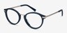 Yuke Dark Cerulean AcetateEyeglass Frames from EyeBuyDirect, Angle View