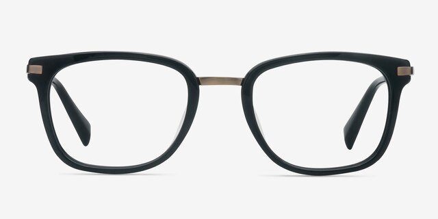 Audacity Black AcetateEyeglass Frames from EyeBuyDirect, Front View