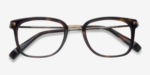 Audacity Dark Tortoise AcetateEyeglass Frames from EyeBuyDirect, Closed View
