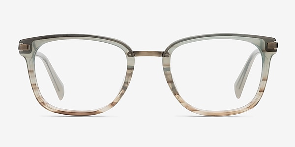 Audacity Green Brown Acetate Eyeglass Frames