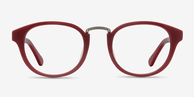 Micor Red AcetateEyeglass Frames from EyeBuyDirect, Front View