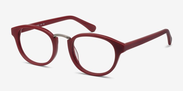 Micor Red AcetateEyeglass Frames from EyeBuyDirect, Angle View