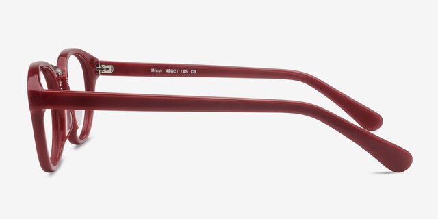 Micor Red AcetateEyeglass Frames from EyeBuyDirect, Side View