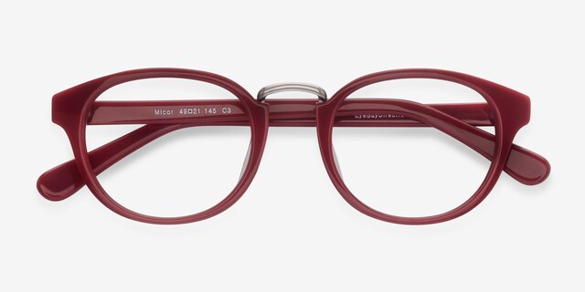 Micor Red AcetateEyeglass Frames from EyeBuyDirect, Closed View