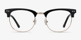 Borderline Noir Acetate-metal Montures de lunettes de vue d'EyeBuyDirect, Vue de Face