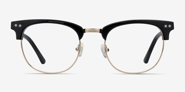 Borderline Noir Acetate-metal Montures de lunettes de vue