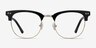 Borderline Black Acetate-metalEyeglass Frames from EyeBuyDirect, Front View