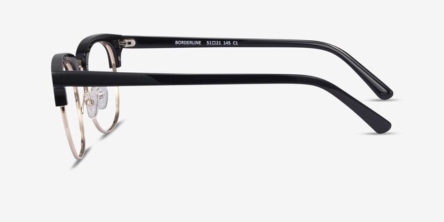 Borderline Black Acetate-metalEyeglass Frames from EyeBuyDirect, Side View