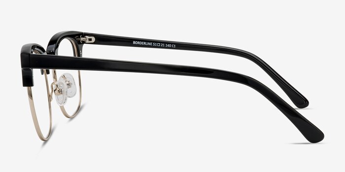 Borderline Noir Acetate-metal Montures de lunettes de vue d'EyeBuyDirect