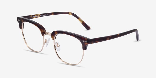 Borderline Tortoise Acetate-metalEyeglass Frames from EyeBuyDirect, Angle View