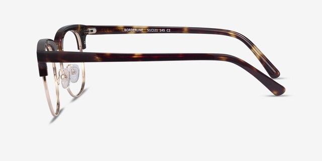 Borderline Tortoise Acetate-metalEyeglass Frames from EyeBuyDirect, Side View