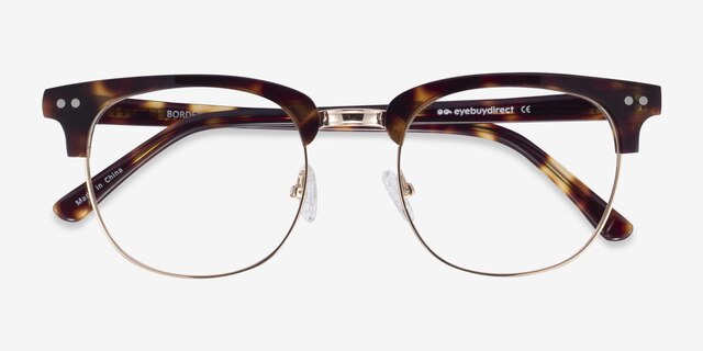 Borderline Tortoise Acetate-metalEyeglass Frames from EyeBuyDirect, Closed View
