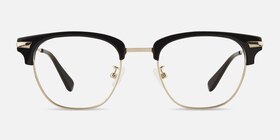 Identity Noir Acetate-metal Montures de lunettes de vue d'EyeBuyDirect, Vue de Face