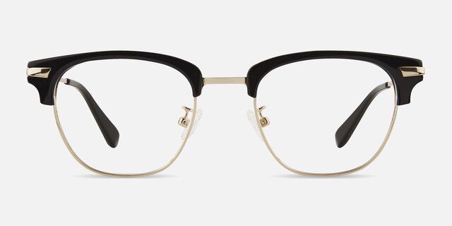 Identity Black Acetate-metalEyeglass Frames from EyeBuyDirect, Front View