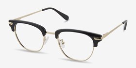 Identity Noir Acetate-metal Montures de lunettes de vue d'EyeBuyDirect, Vue d'Angle